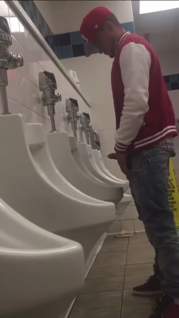Hard on urinal boy
