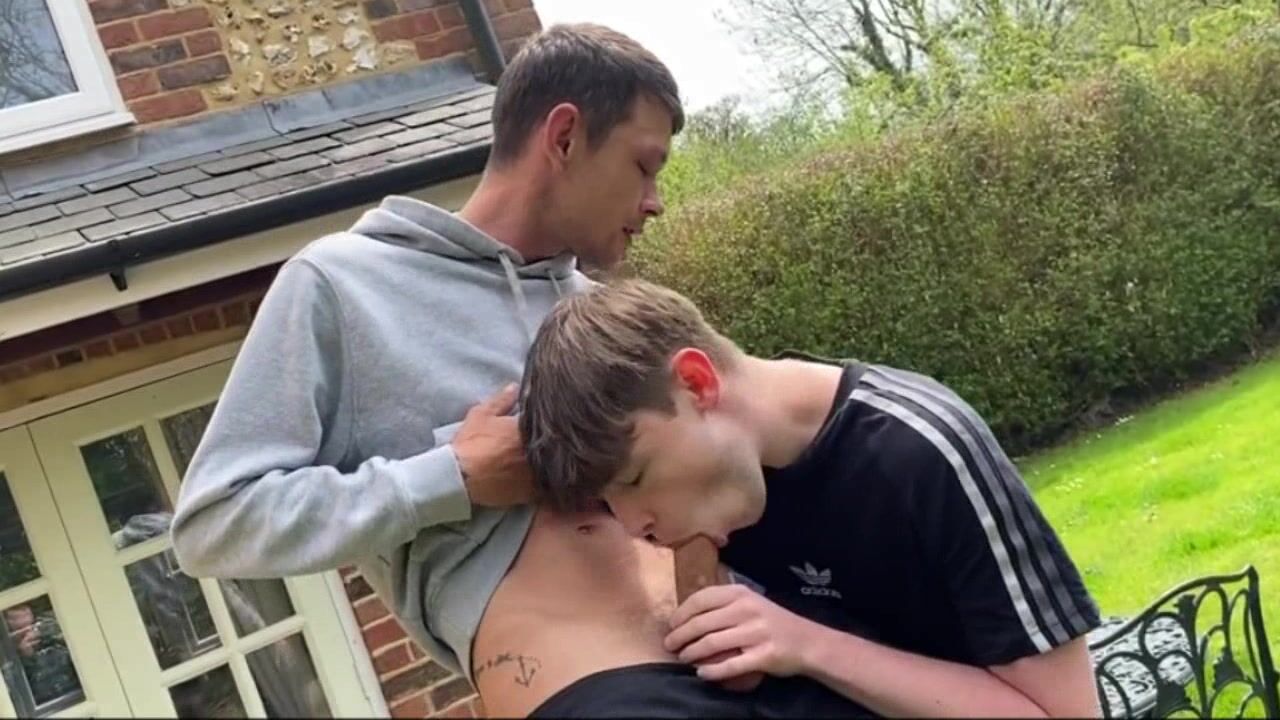 Backyard bareback sex