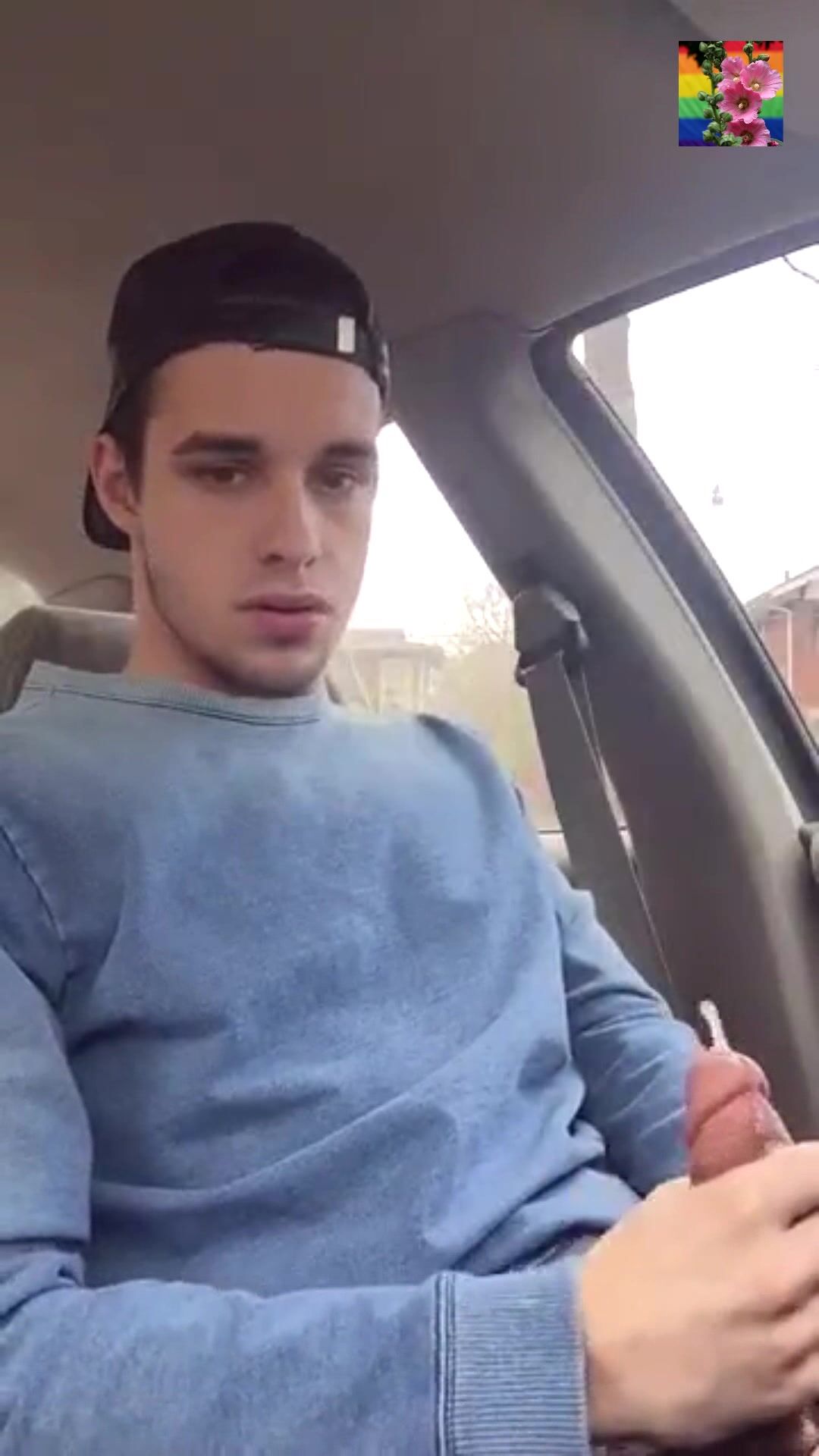Cumming in his car