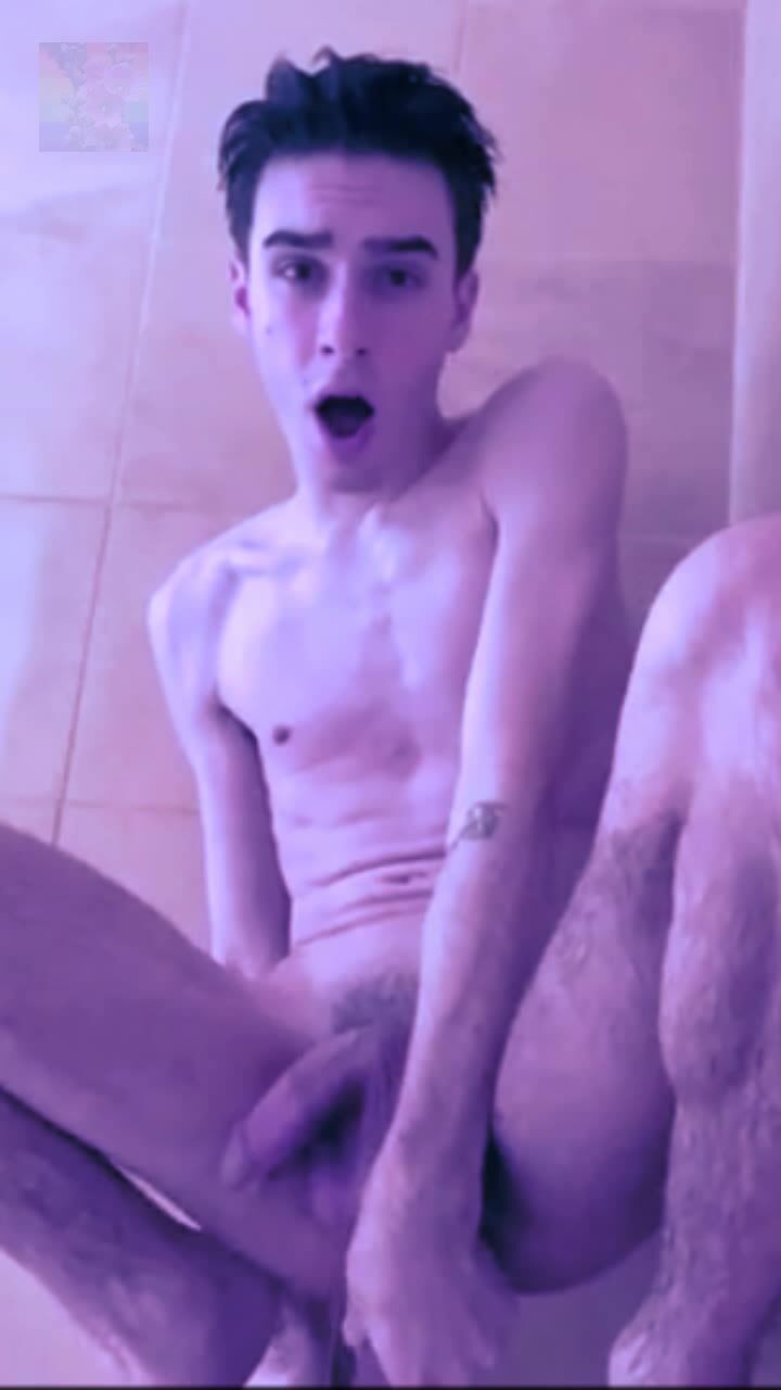 Twink cums on cam bareback cock