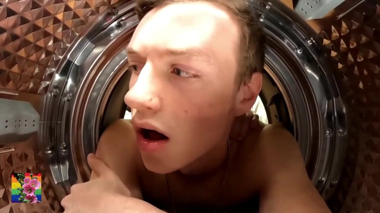 Roher twink vom muskel-daddy in der trockner maschine blank gebumst
