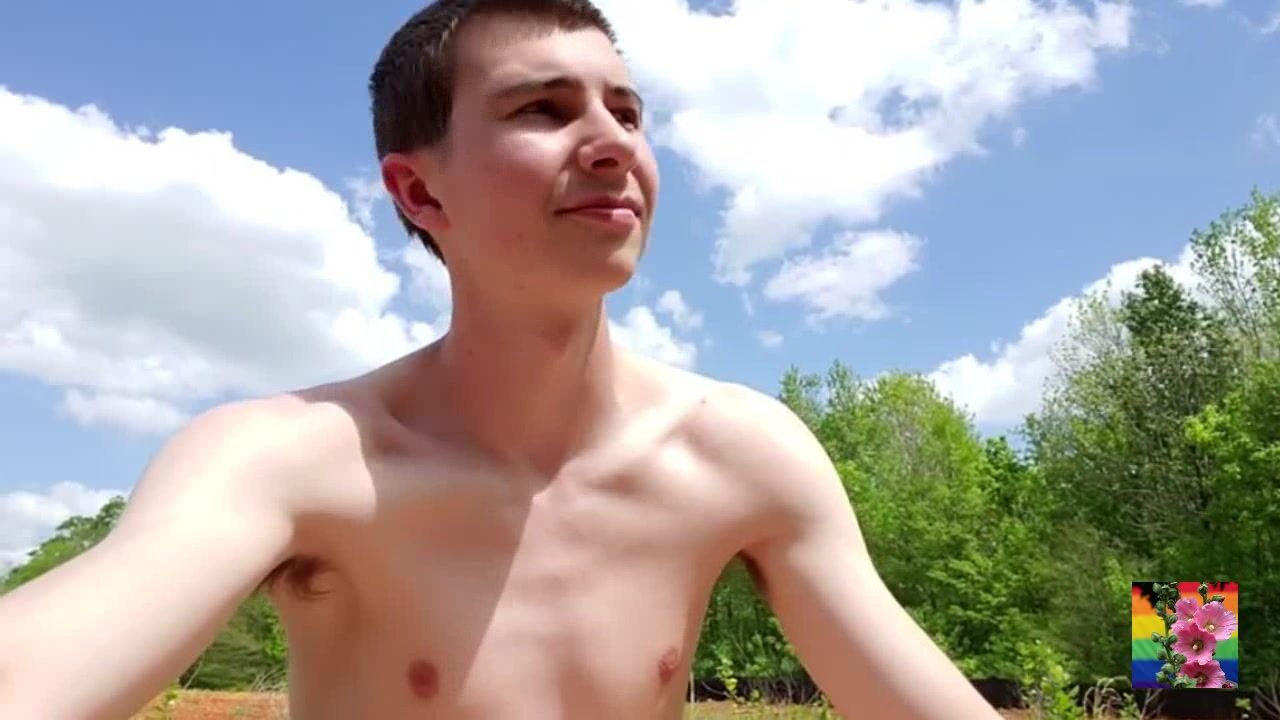 Happy naked twink rides daddy muscle bareback cock