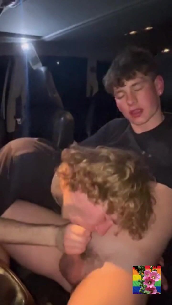 Twinks fuck raw in his car