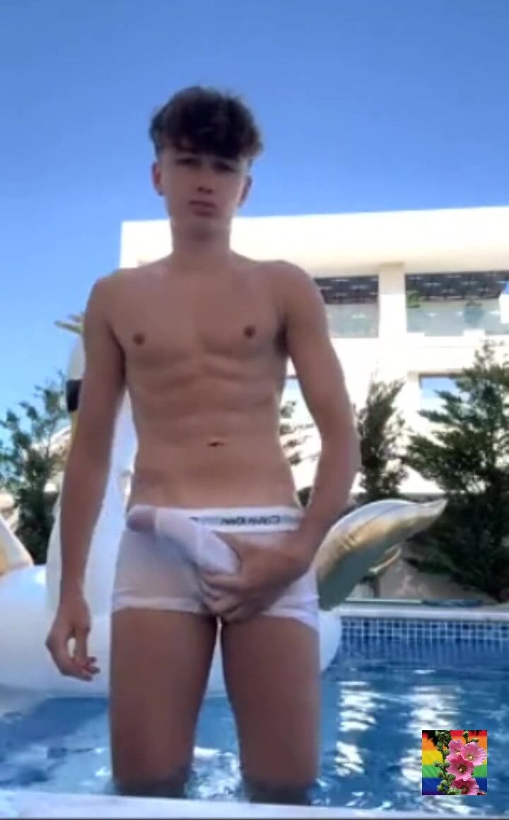 Wet undie twink teases muscle daddy’s bareback cock