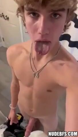 Tasting his own cum 2