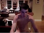 Twink home alone jerks cock