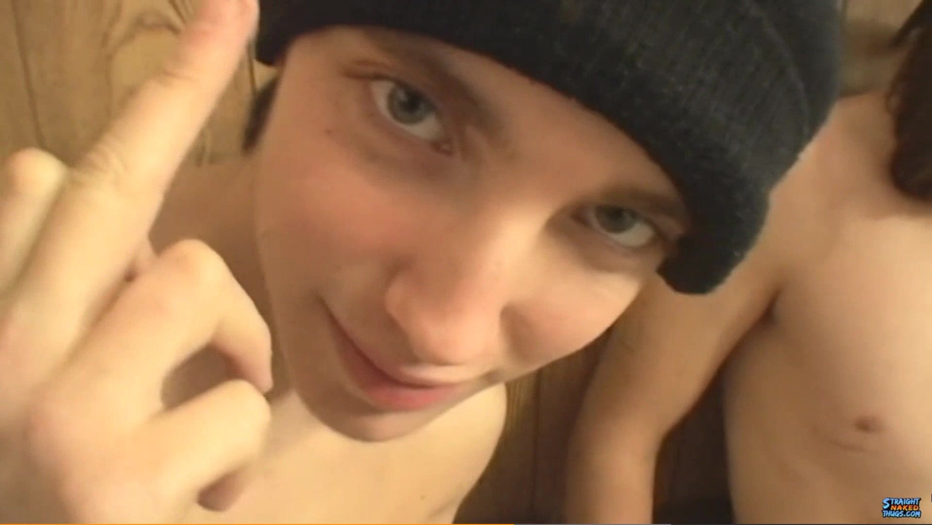 Horny twink buddies jerk off on cam