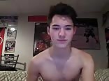 Horny hockey boy uses giant dildo and wanks on cam