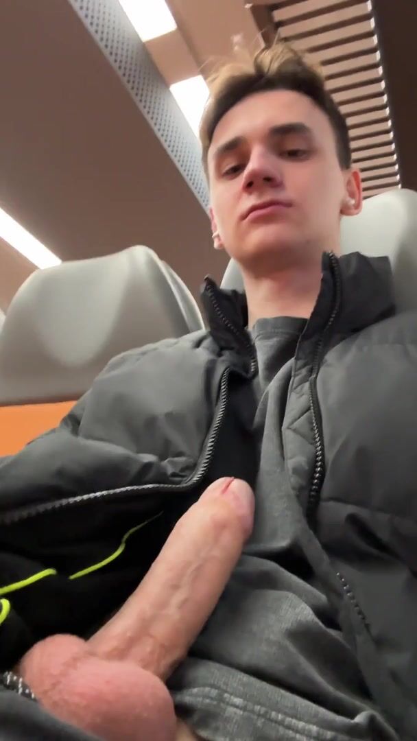 Horny russian teenager on the train (no cum)