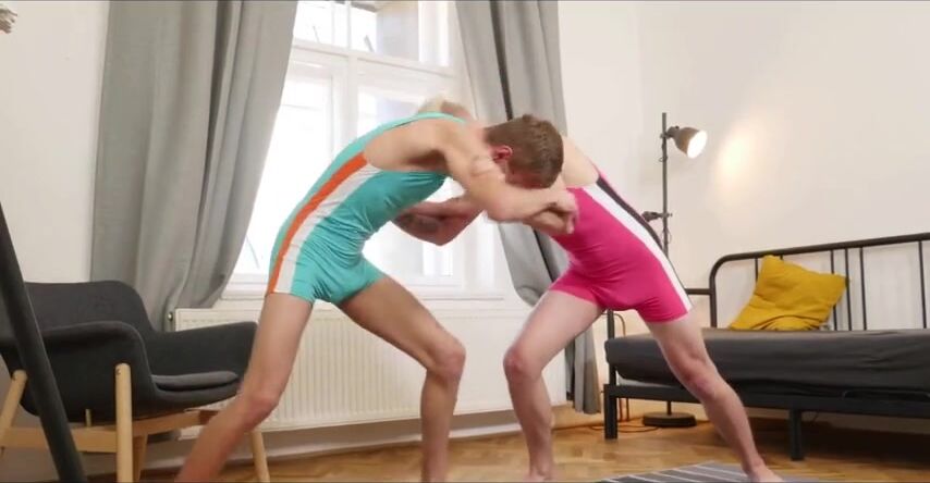 Horny wrestling couple bareback muscle daddy twinks