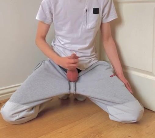 Twink boys trackies bedroom cock play