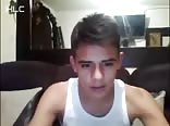 Smooth webcam boy strokes his cock