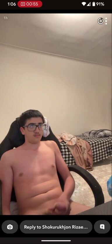 Chubby hunk jerks thick cock