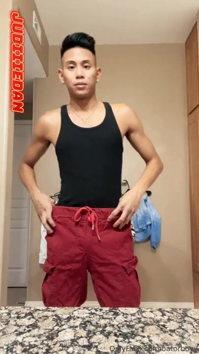 Twink shows off nice shaved cock
