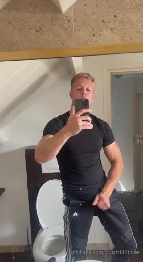 Hot of guy wanks his hard cock 6914fae80d51b