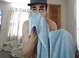 Hot str8 stud jerks off while using an anal vibrator