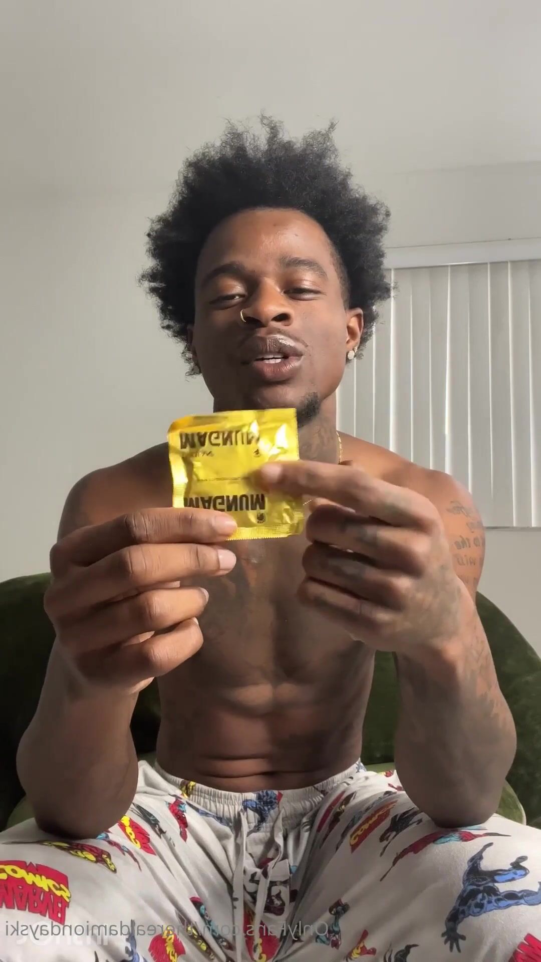 Hung bbc tries his new condom
