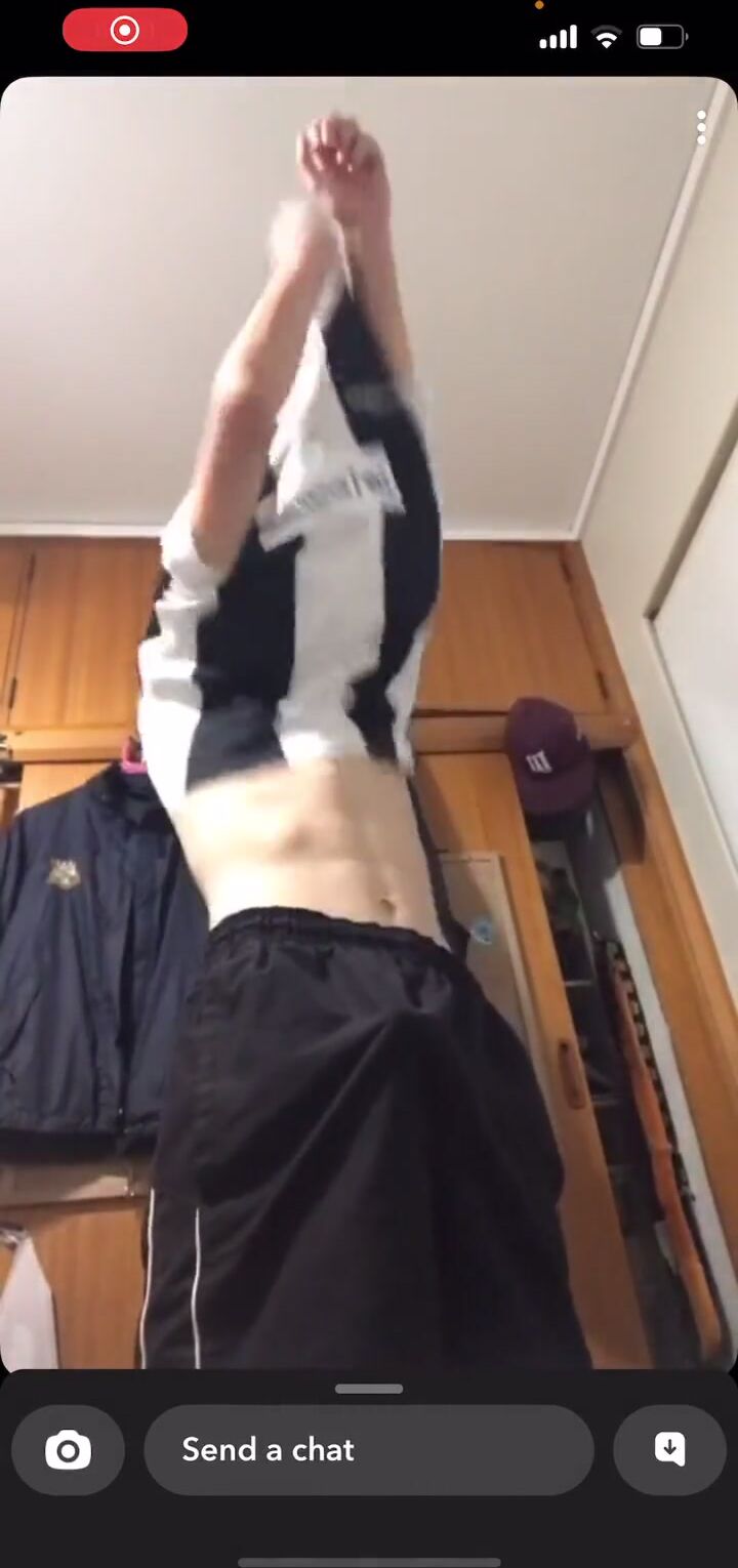 Hung footballer reveals big boner