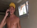 Hung french boy strokes his cock