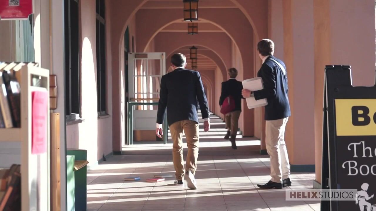 Helix academy bloopers: twink & daddy bareback cock fun