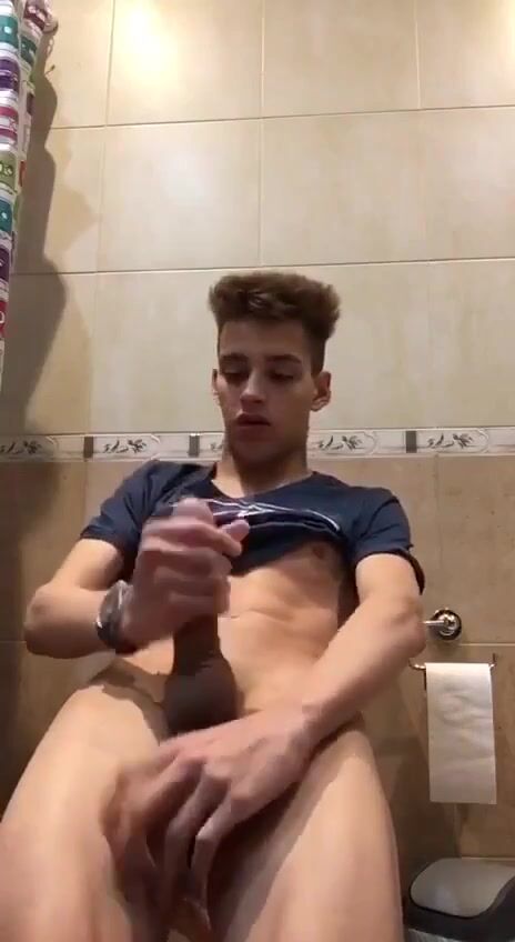 Bathroom wank when bored