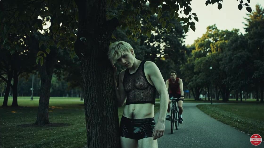 Hot twink daddy muscle bareback cock action
