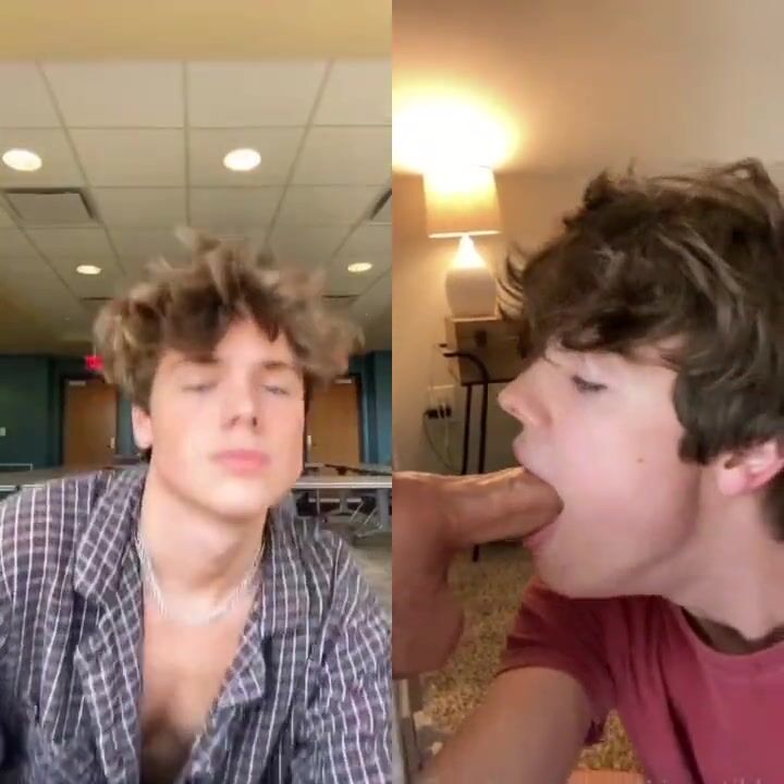 Influencer smiles while sucking boner