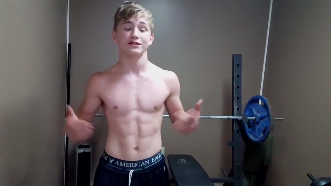 Instructional fitness video with hot american eagle boxers showing ...