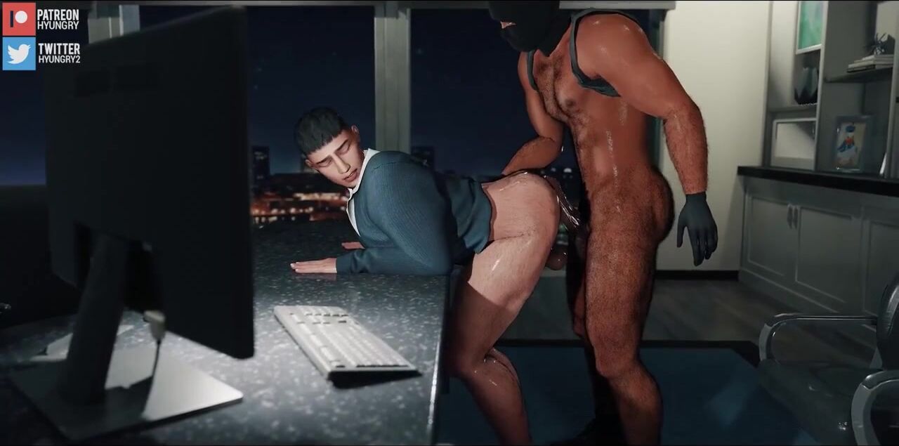 Intruder cartoon twink daddy muscle bareback cock