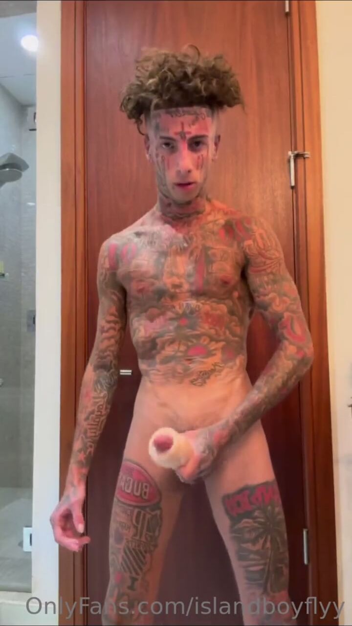 Island boy with toy and cum