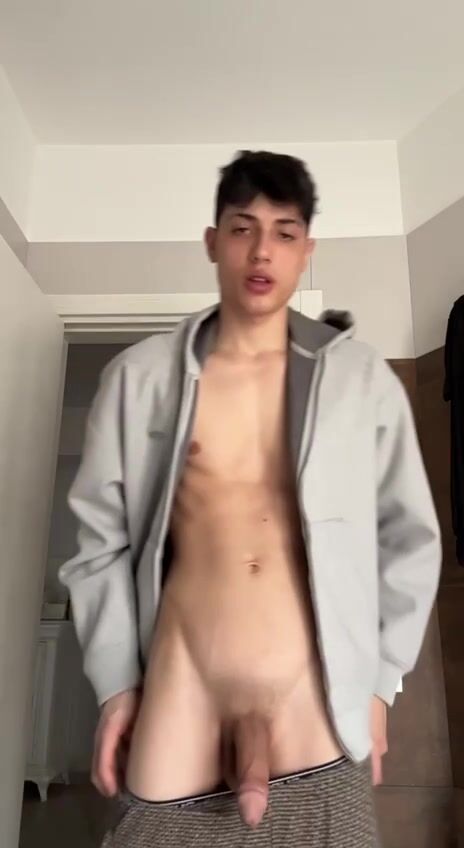 Italian stud shows off his big cock