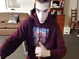 College boy jerks off in dorm after long day of classes