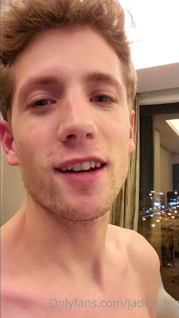 Solo boy jaden cums hard in hotelroom