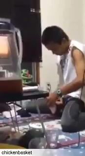 Japanese boy cums hard in front of friends