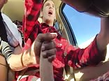 Car jerk-off with his buddy