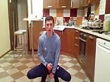 Jerking off in kitchen while family gone