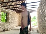 Outdoor twink jerks his cock: gay teen pleasure