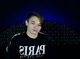 Cute young parisian twink surfs the web