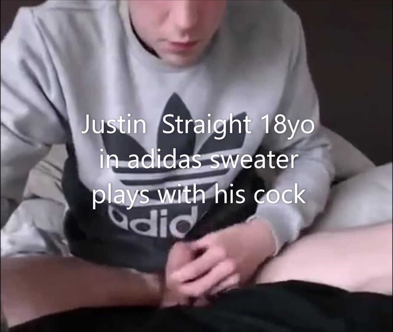Justin straight 18yo in adidas sweater plays with his cock