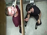 Kyler trapped at glory hole bareback twink daddy muscle cock