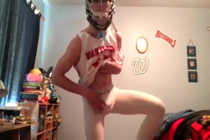 Lacrosse jock cums in his gear