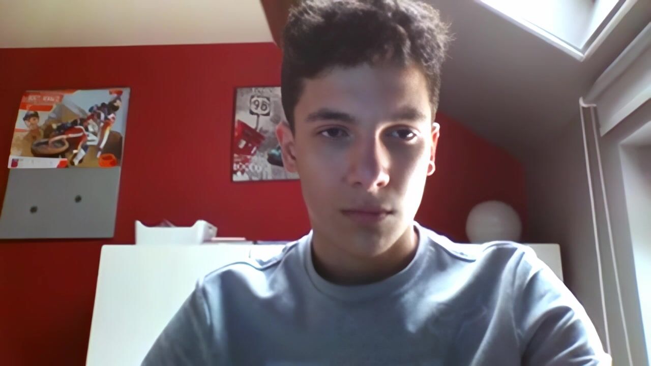 Latin teen jerks his big uncut dick and cums twink porn