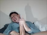 Latino hunk unloads thick cock cream