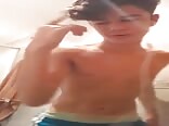 Latino twink boy dancing tube