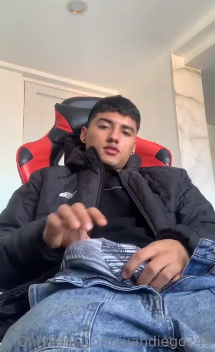 Latino boy wanks and eats cum porn