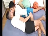 Latino friend rides muscle daddy bareback