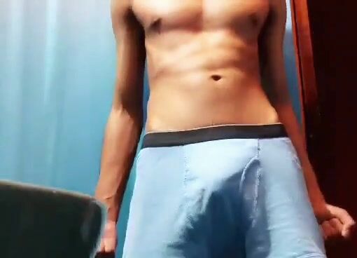 Latino teen air humping