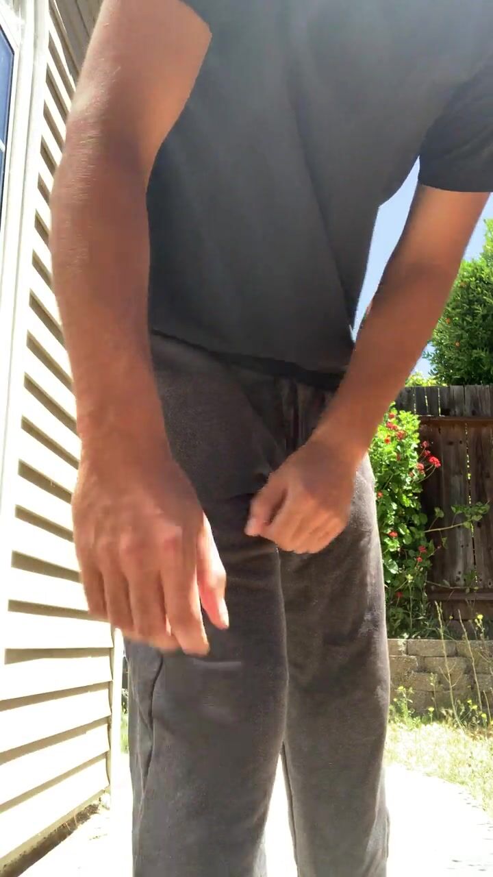 Latino twink garden strip & brief wedgie