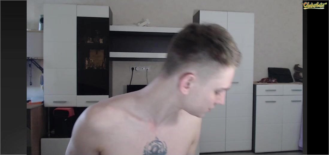 Twink striptease on webcam - angryzan shows cock