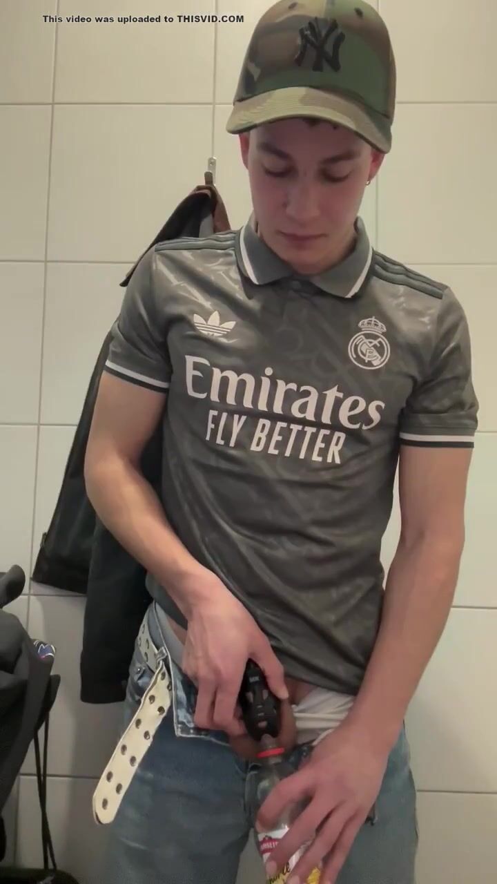 Locked piss boy drinks own piss